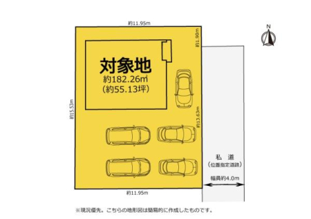 区画図 5台駐車可能なカースペース（車種による）