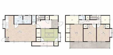 �Ԏ��} �y���t�H�[�����z
4SLDK�A2�K���āI
���ԃX�y�[�X5.6��\�I
