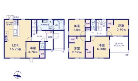 �Ԏ��} �S���t���[�����O5LDK�A2�K���ā�
