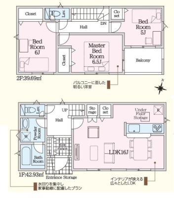 �Ԏ��} 3LDK�C2�K���āI
�k�������ɐ����{�݂������Ă���G���A�I
