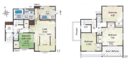 �Ԏ��} �I�[���d���A4LDK�A2�K���āI
���ԃX�y�[�X4��I