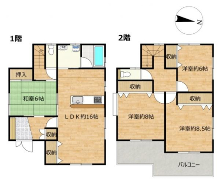 �Ԏ��} �������֗ǍD�G���A�I
4LDK�A2�K���āI
���ԃX�y�[�X4��I