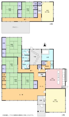 �Ԏ��} 8LDK2�K���A�q�ɁA�ԌɁA�咓�ԃX�y�[�X�t���I