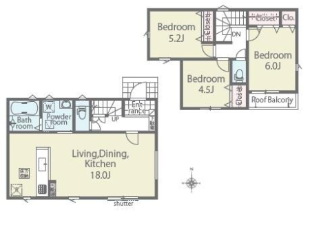 �Ԏ��} �k�������ɐ����{�݂������Ă���G���A��
�S���t���[�����O�A3LDK�A2�K���āA���ԃX�y�[�X2��I
�����D�ǏZ��F��A�ȃG�l���\���x������I