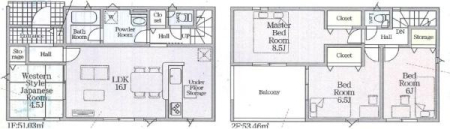 �Ԏ��} �a���̂���4LDK�C2�K���āI
���ԃX�y�[�X4���