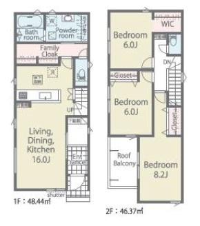 �Ԏ��} 3LDK�A2�K���āA�t�@�~���[�N���[�N�A�E�H�[�N�C���N���[�[�b�g�t���I
���ԃX�y�[�X2��I
�����D�ǏZ��F��AZEH�����̎�����Z��I