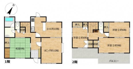 �Ԏ��} �y���t�H�[���ς݁z
4LDK�A2�K���āA�y�ʓS�����̉ƁI
���ԃX�y�[�X3��Ɋg���I
�S��6���ȏ�̂�Ƃ�̊Ԏ��