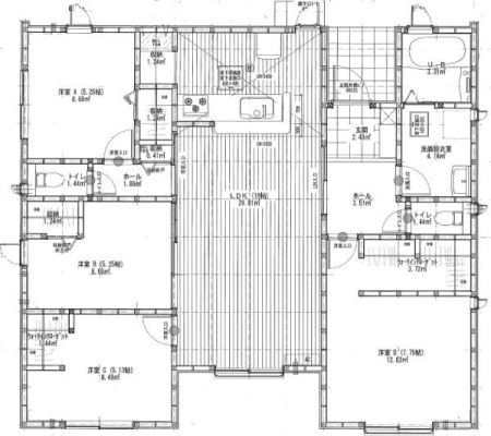 �Ԏ��} �S���t���[�����O�A4LDK+�E�H�[�N�C���N���[�[�b�g�A�������āI
�~�n�͂�Ƃ�̖�106�؁I