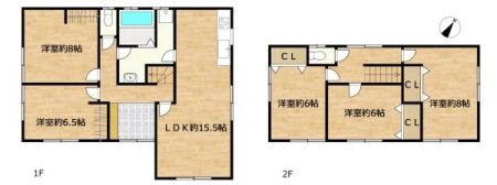 �Ԏ��} 1�K��2�����A2�K��3�����̋���������5LDK��