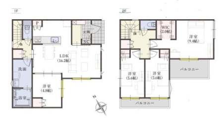 �Ԏ��} 4LDK�A2�K���āA���ԃX�y�[�X2��I
�k�������ɏ��Ǝ{�݂������Ă��܂���