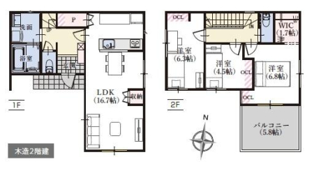 �Ԏ��} �R�X�g�R�܂œk����4���I
�����Đ������₷���G���A��
3LDK�A2�K���āA���ԃX�y�[�X2���
�E�H�[�N�C���N���[�[�b�g�A�p���g���[�t���I