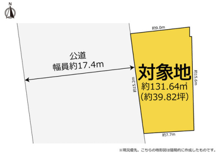 　地形図。
磐田市見付エリア！
スーパー、コンビニ徒歩5分圏内です！